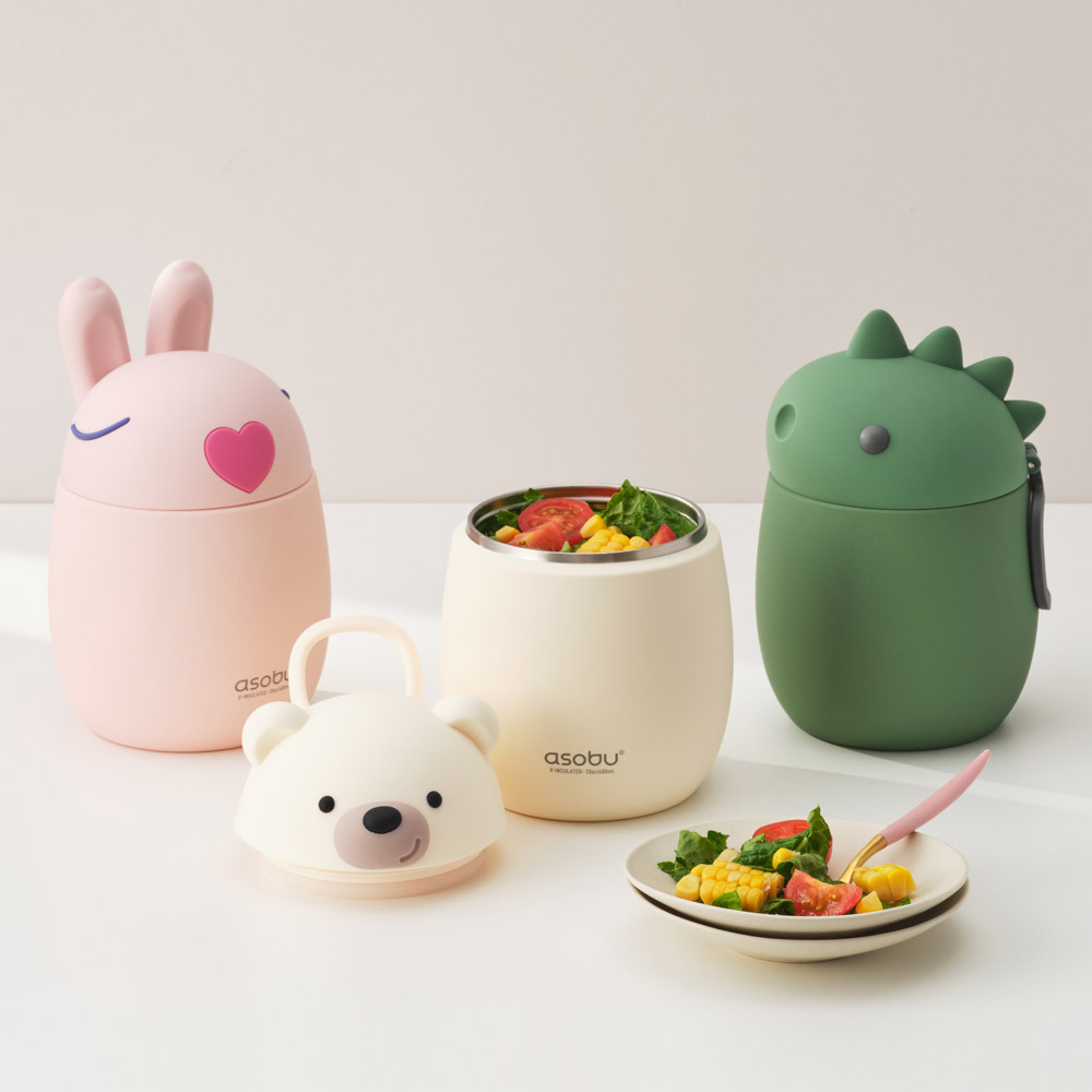 [아소부] 스텐 진공 보온보냉 캐릭터 베스티 푸드 컨테이너 600ml